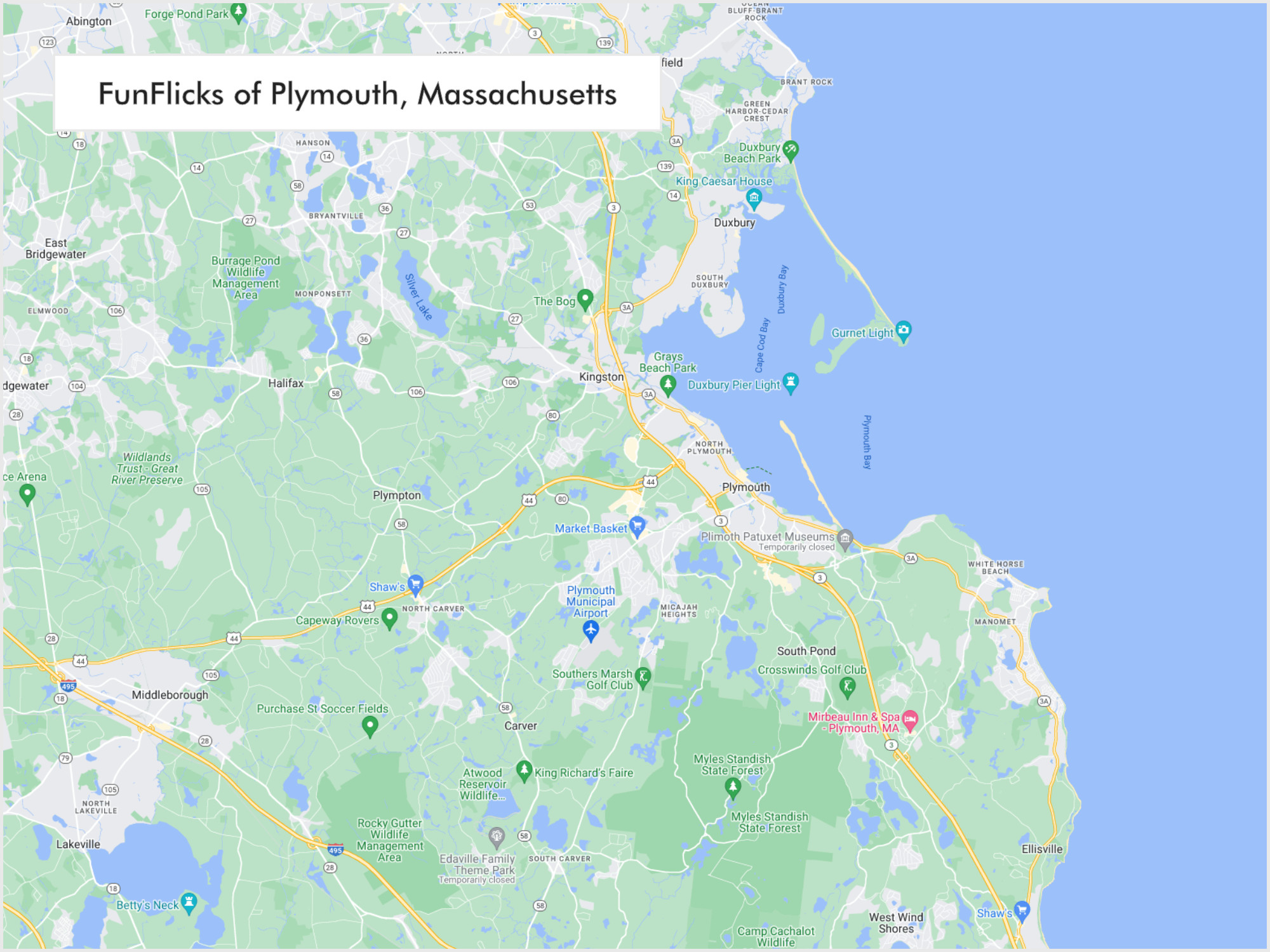 FunFlicks® Plymouth territory map