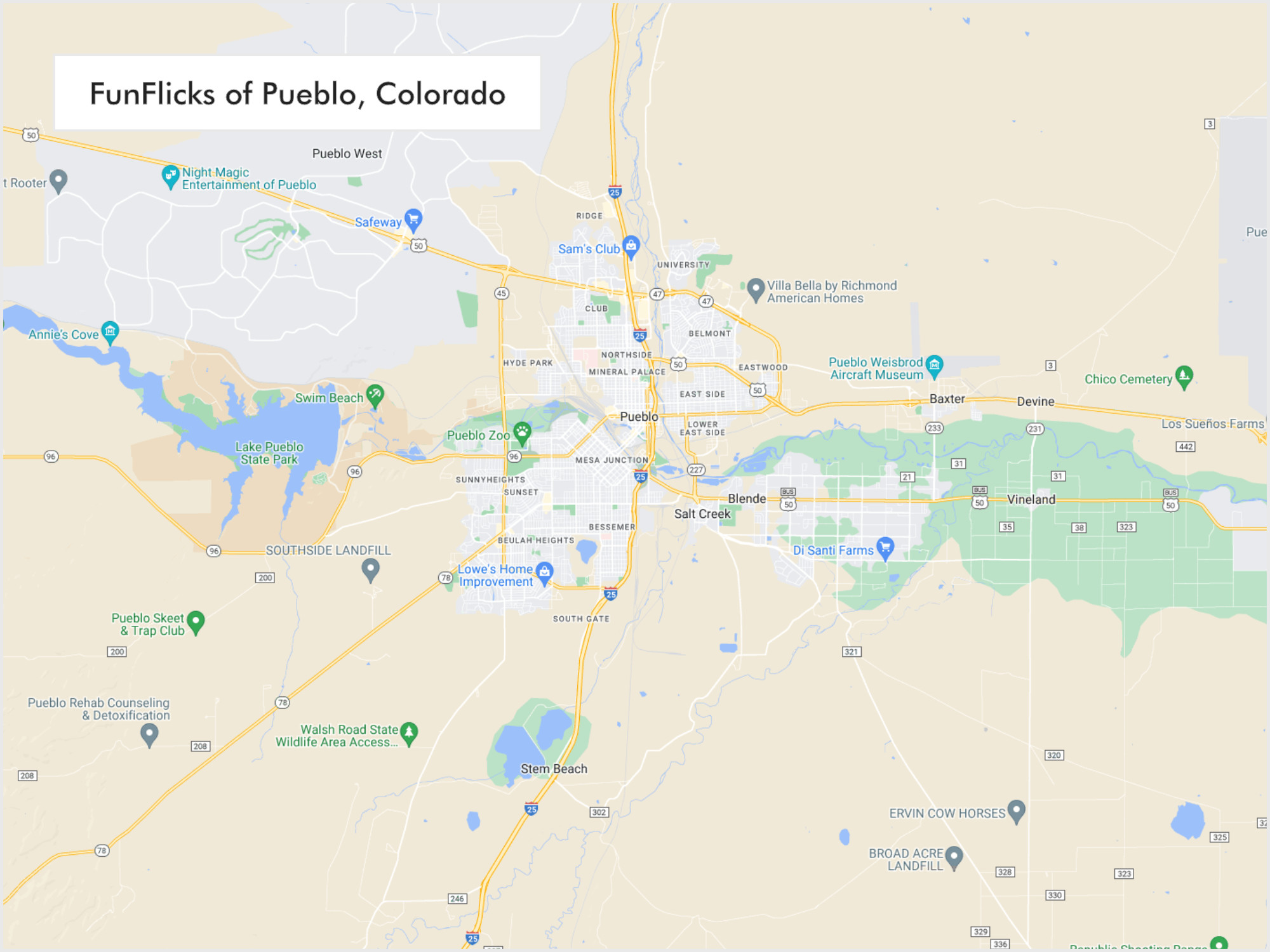 FunFlicks® Pueblo territory map