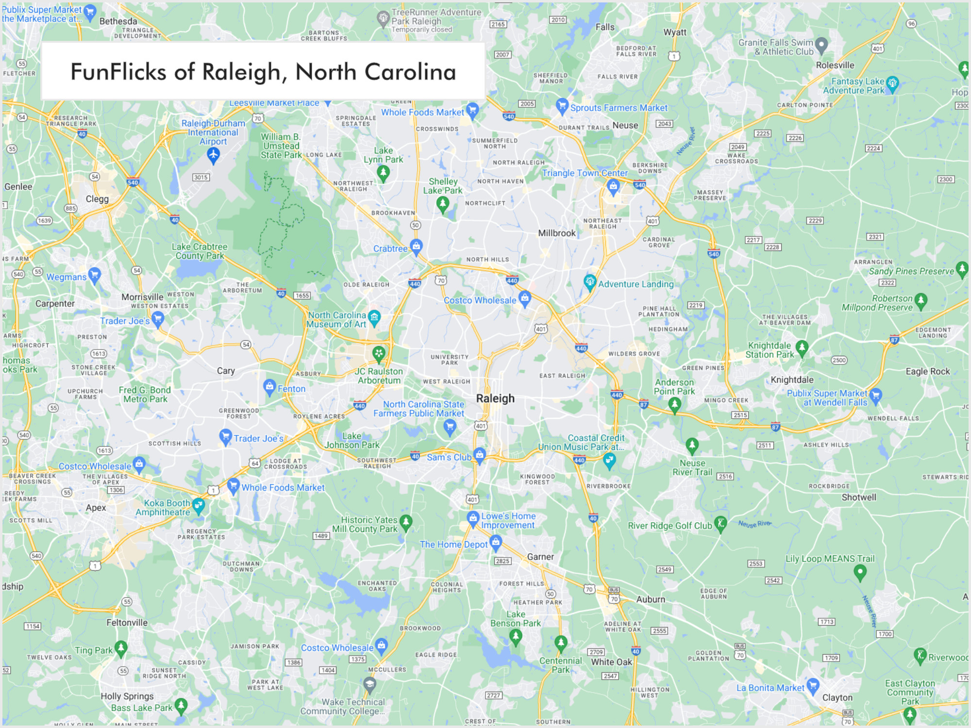FunFlicks® Raleigh territory map