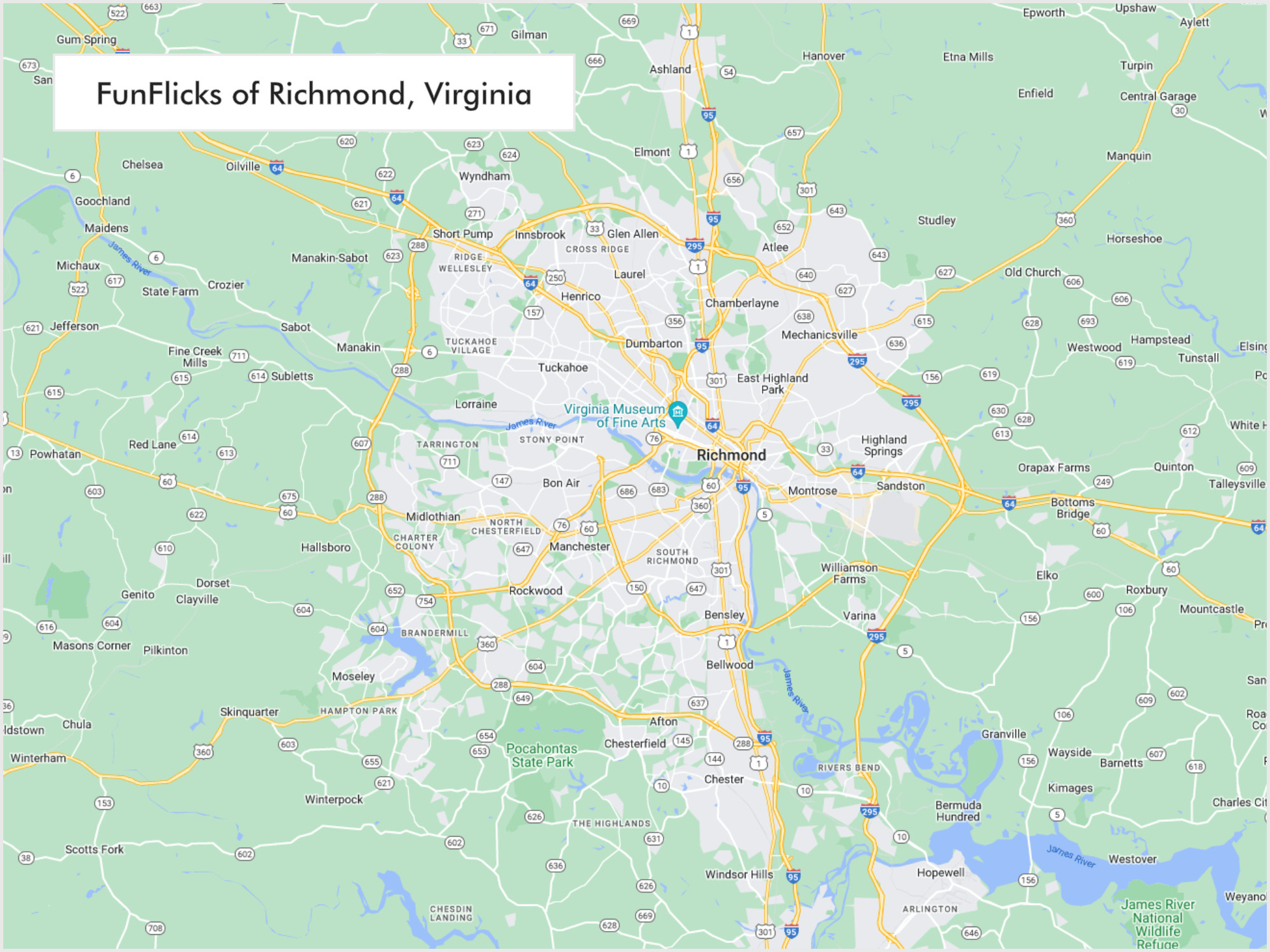 FunFlicks® Richmond territory map