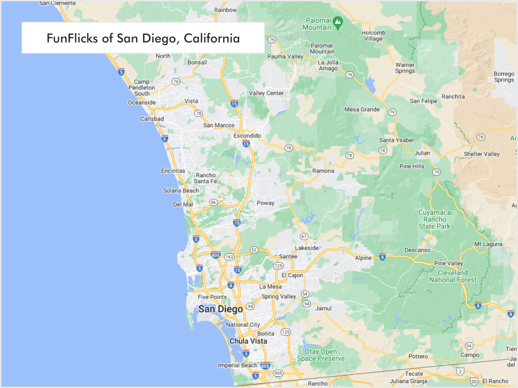 FunFlicks® San Diego territory map