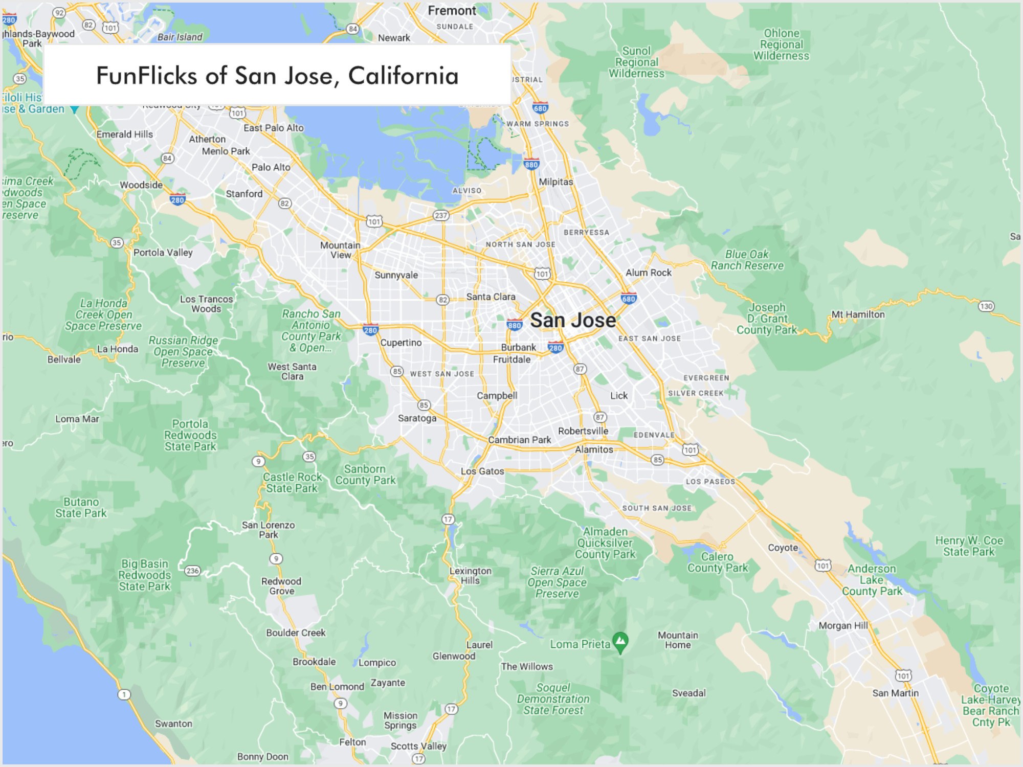 FunFlicks® San Jose territory map