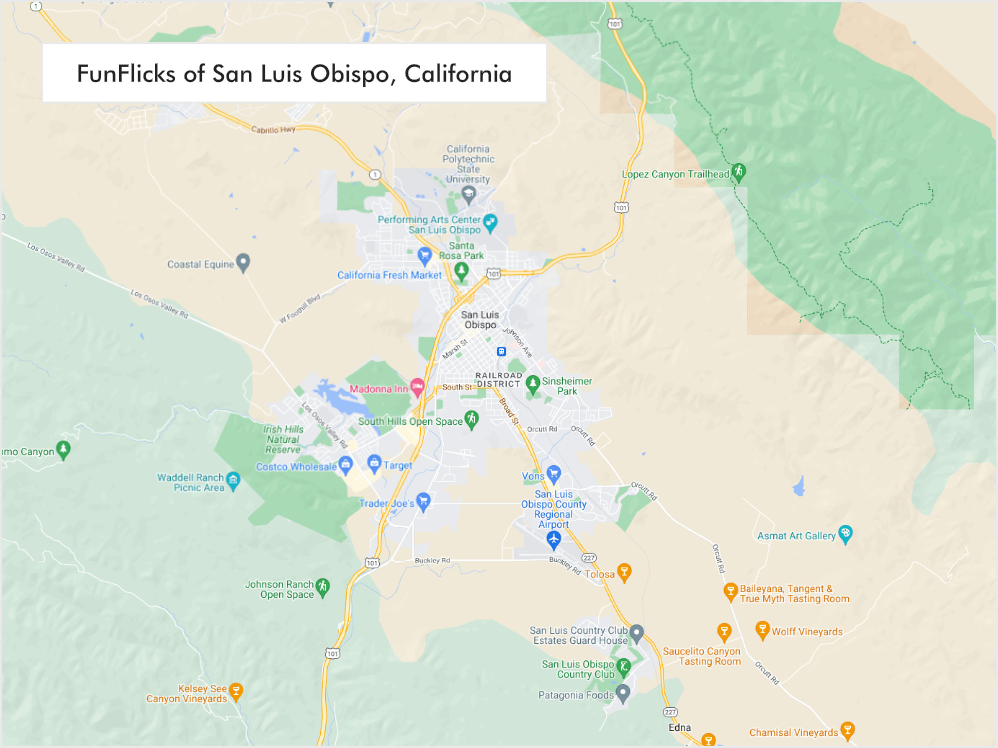 FunFlicks® San Luis Obispo territory map