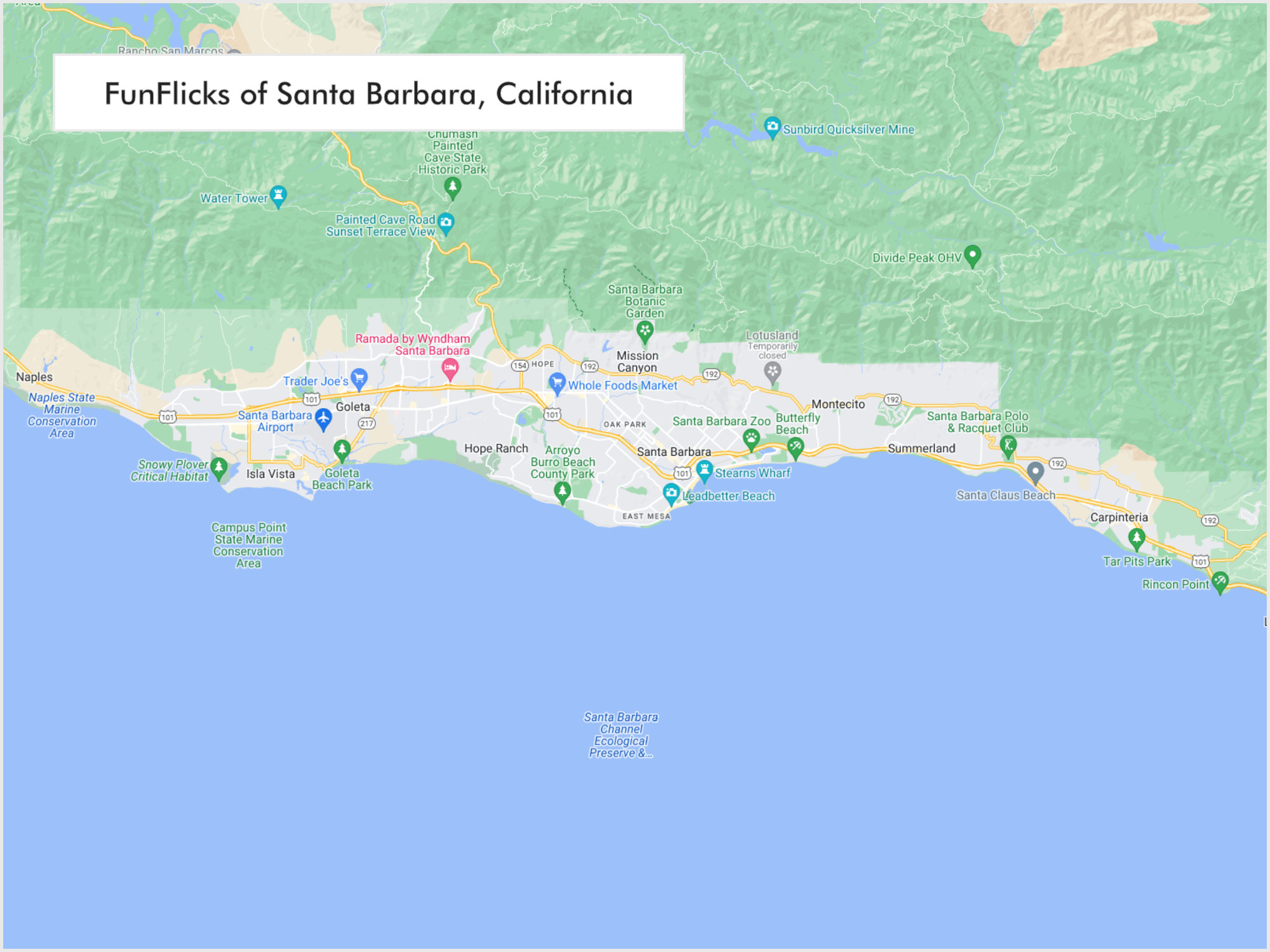 FunFlicks® Santa Barbara territory map