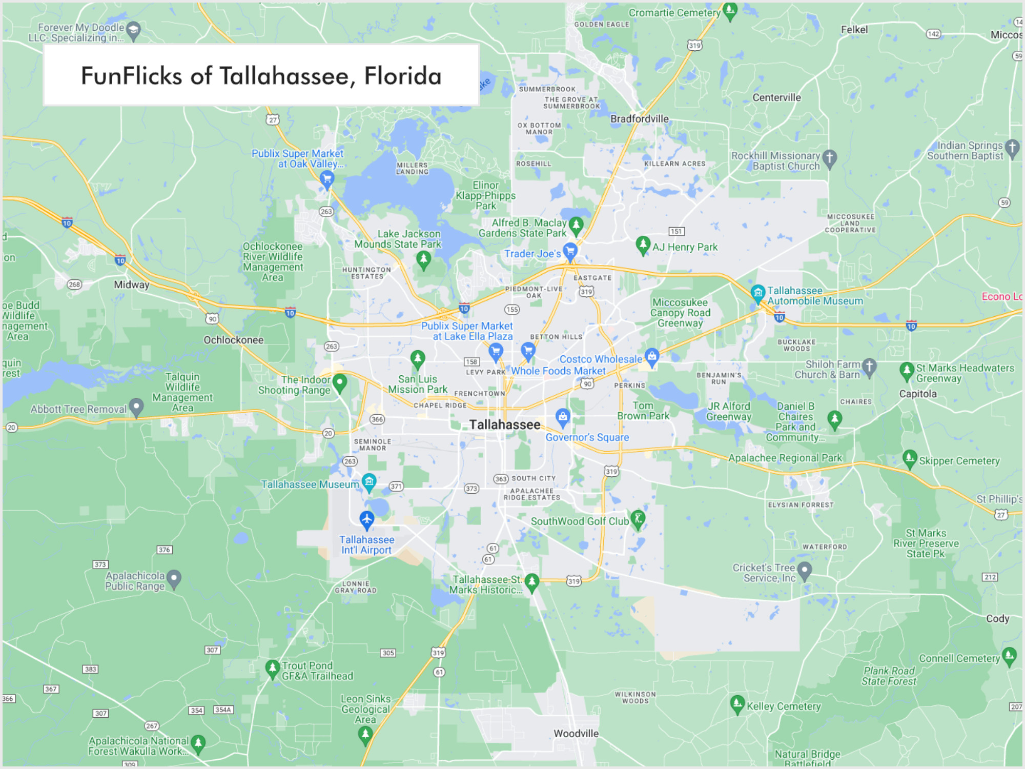 FunFlicks® Tallahassee territory map