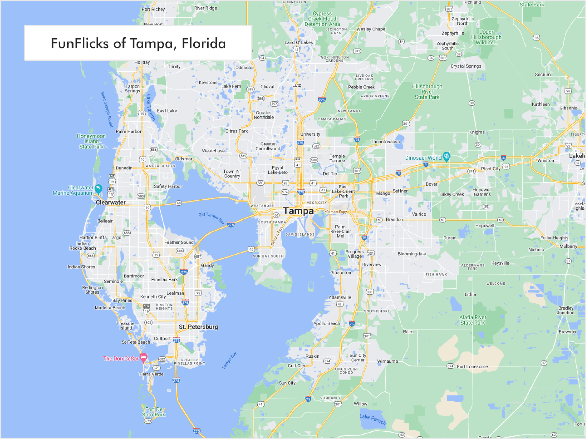 FunFlicks® Tampa territory map
