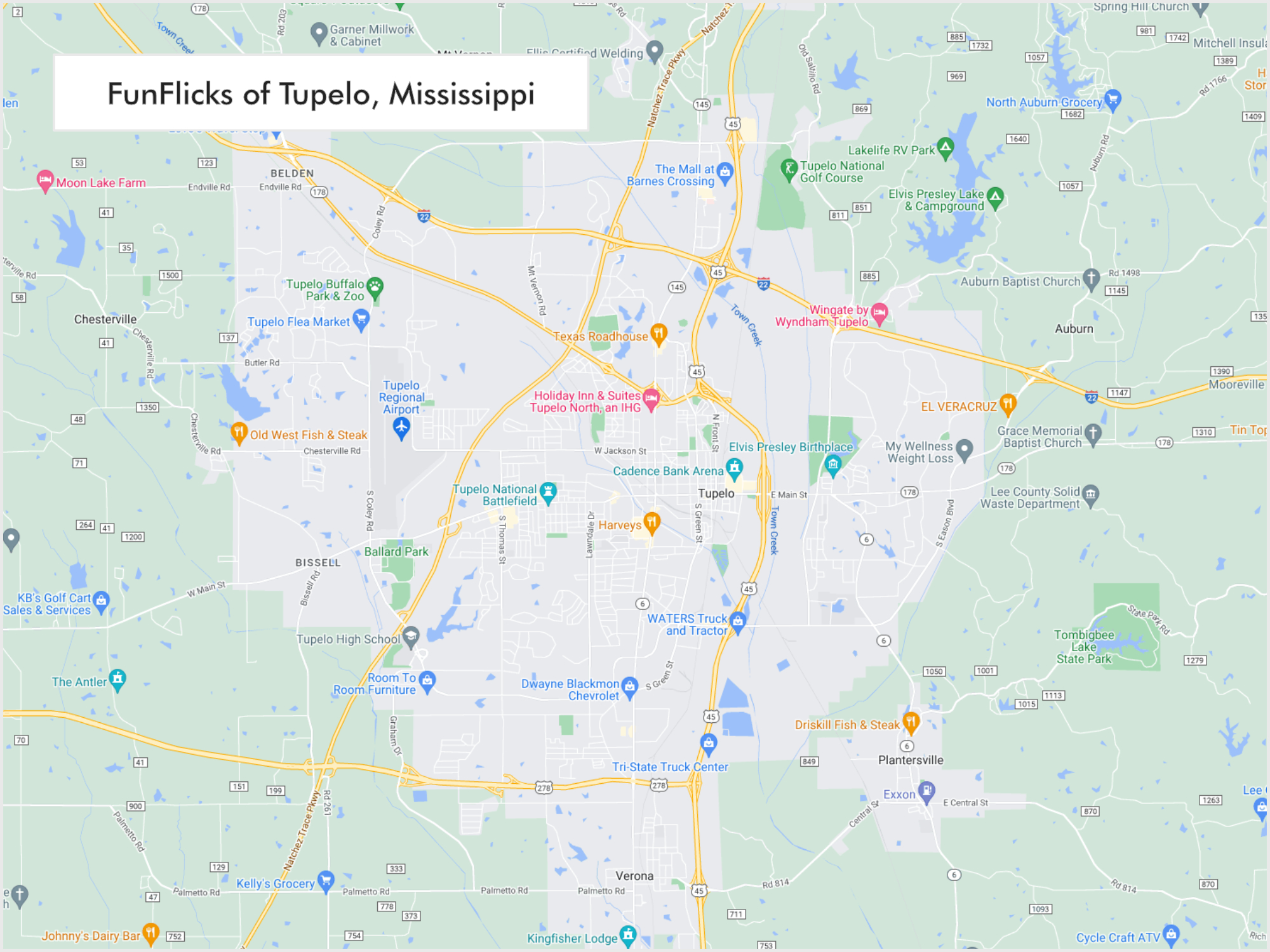 FunFlicks® Tupelo territory map
