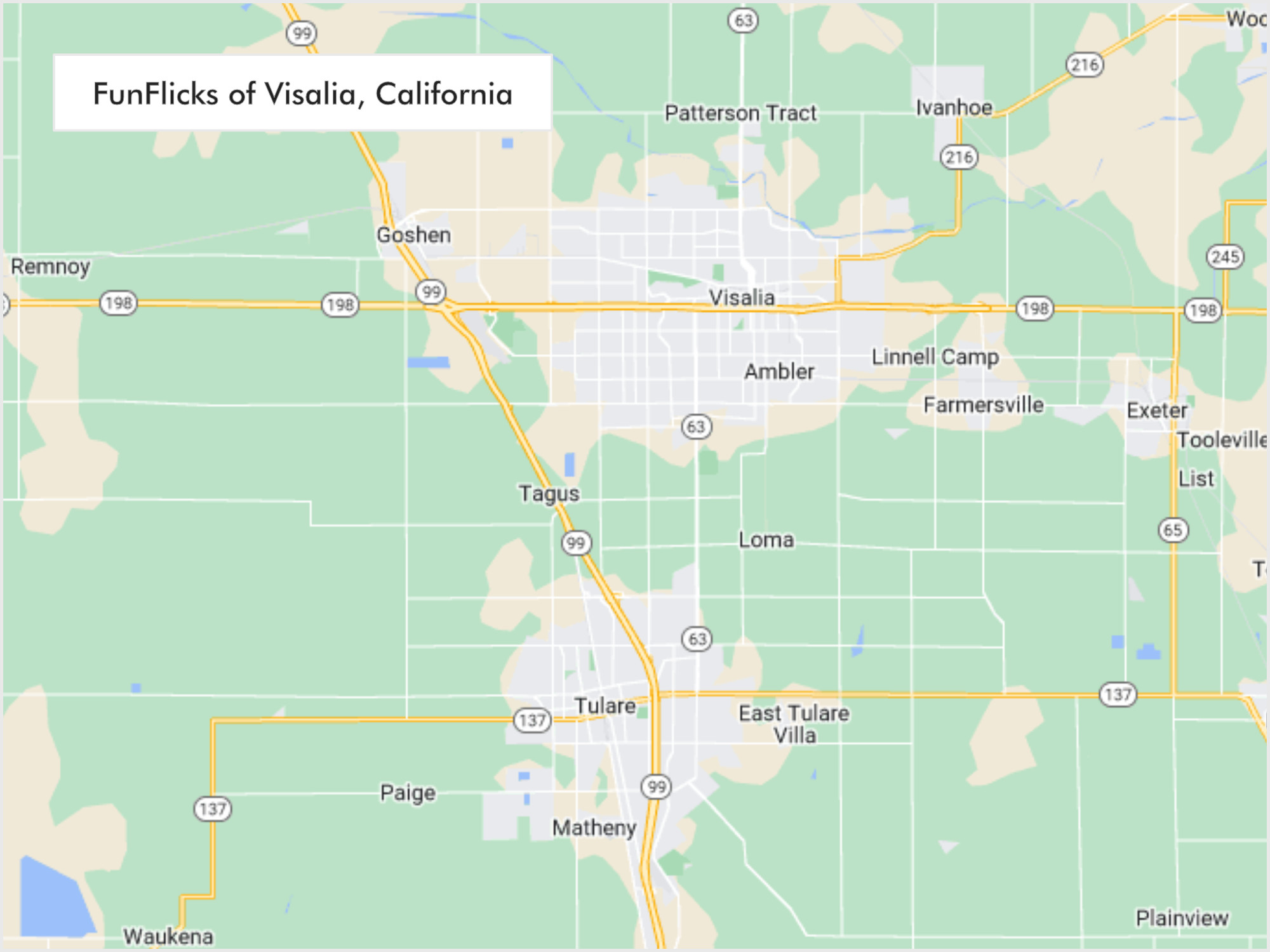 FunFlicks® Visalia territory map