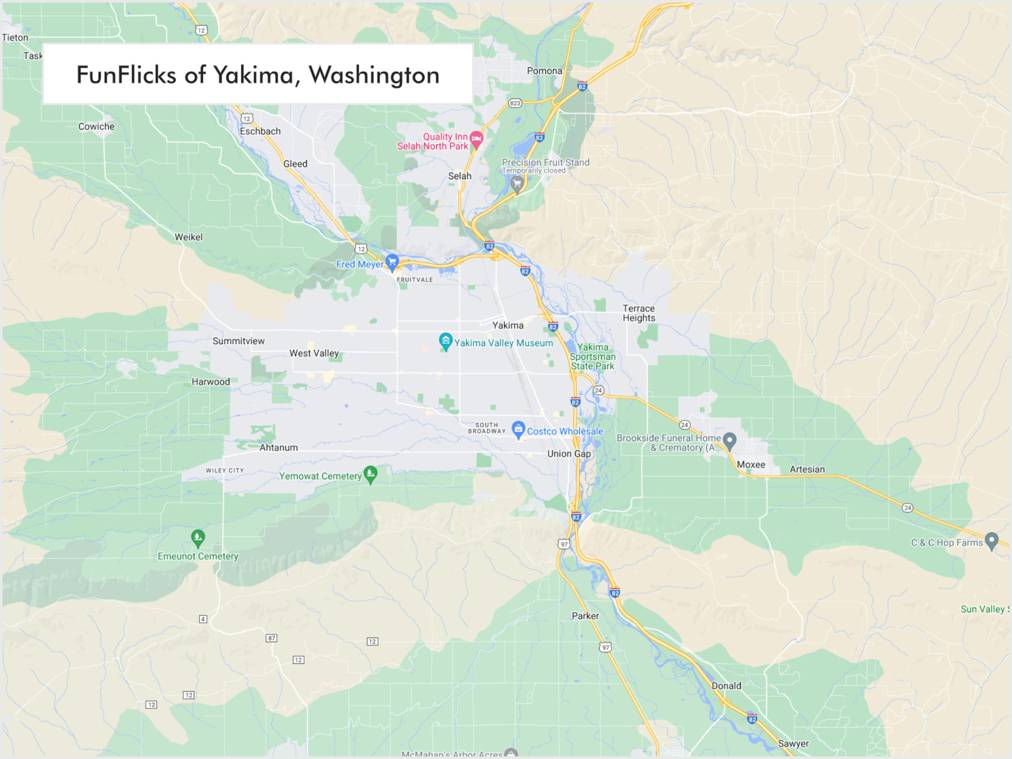 FunFlicks® Yakima territory map