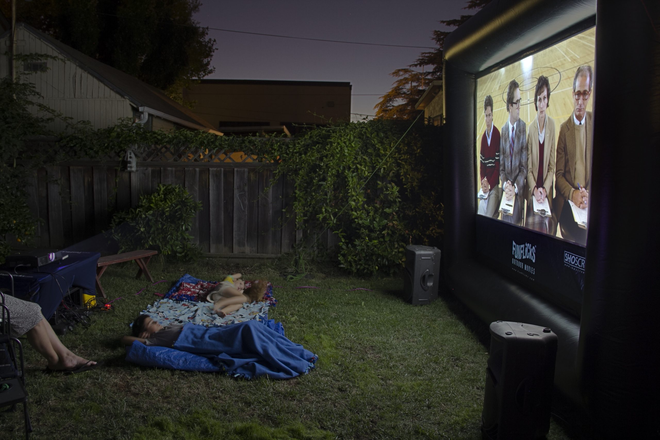 Backyard outdoor movie party