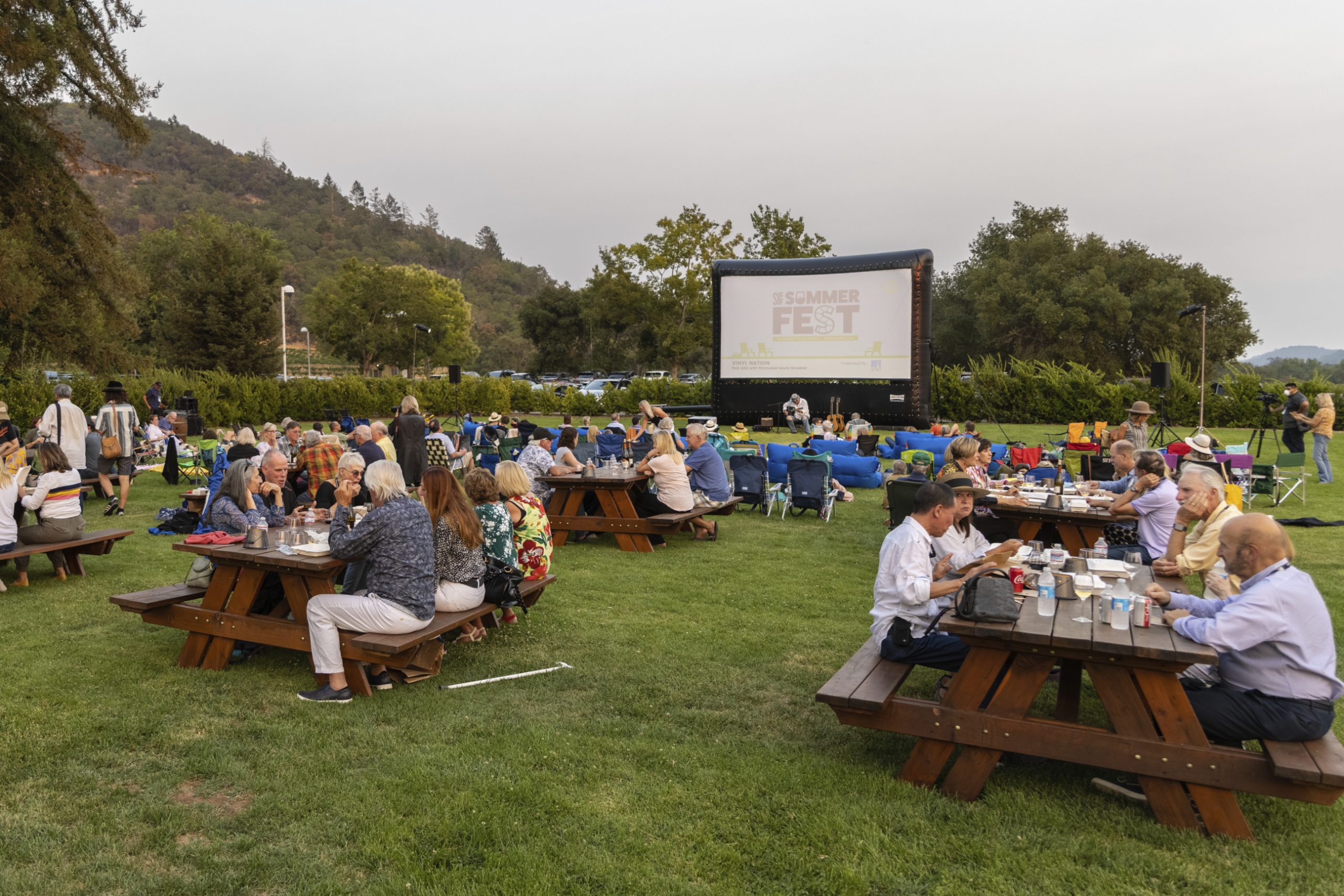 FunFlicks® inflatable movie screen at the Napa Summer Fest
