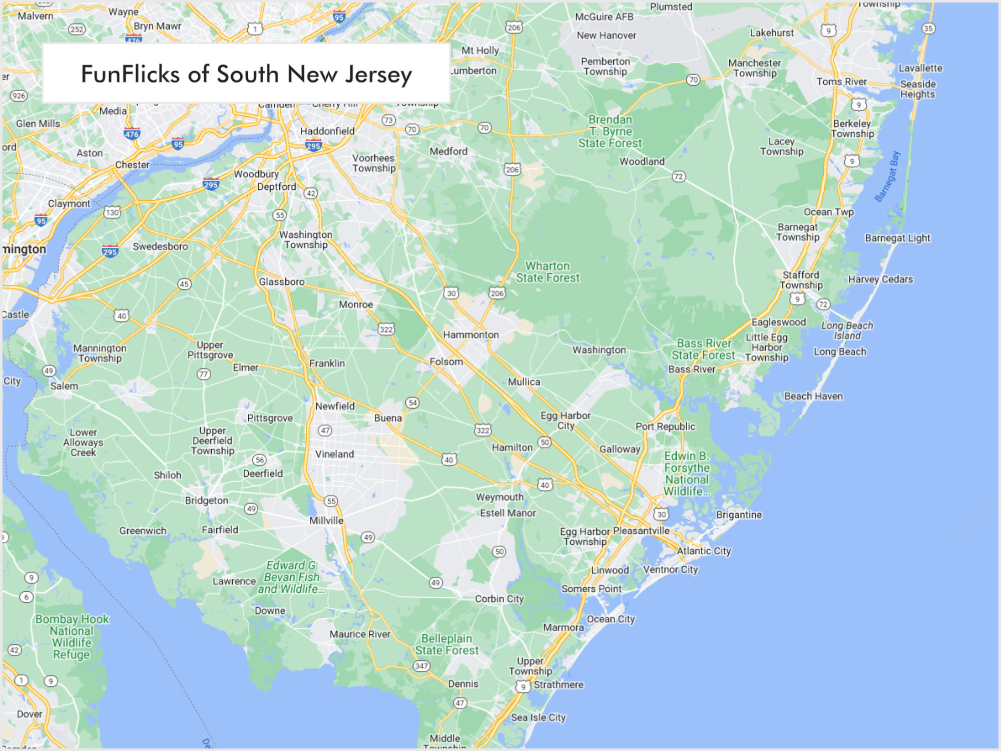 FunFlicks® South Jersey territory map