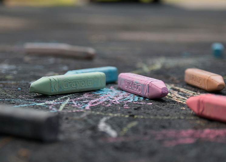 Chalk art in the street