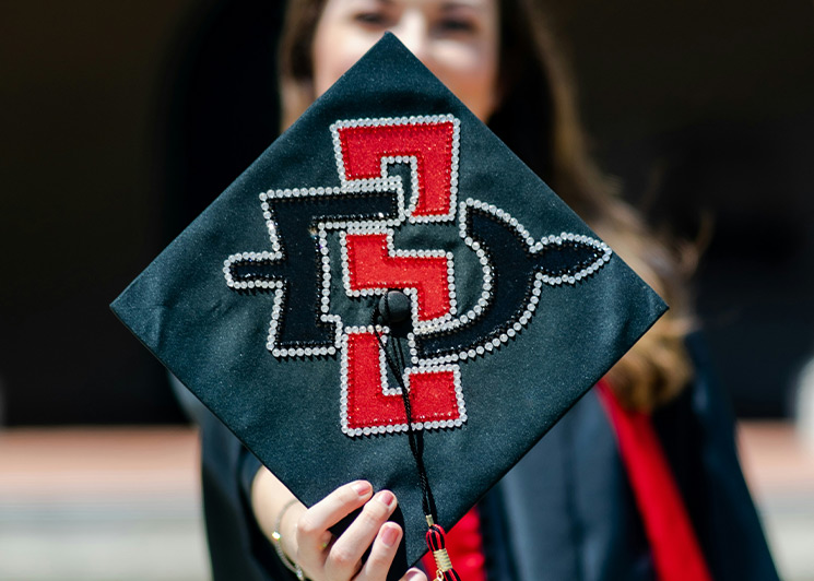 University decorated graduation cap