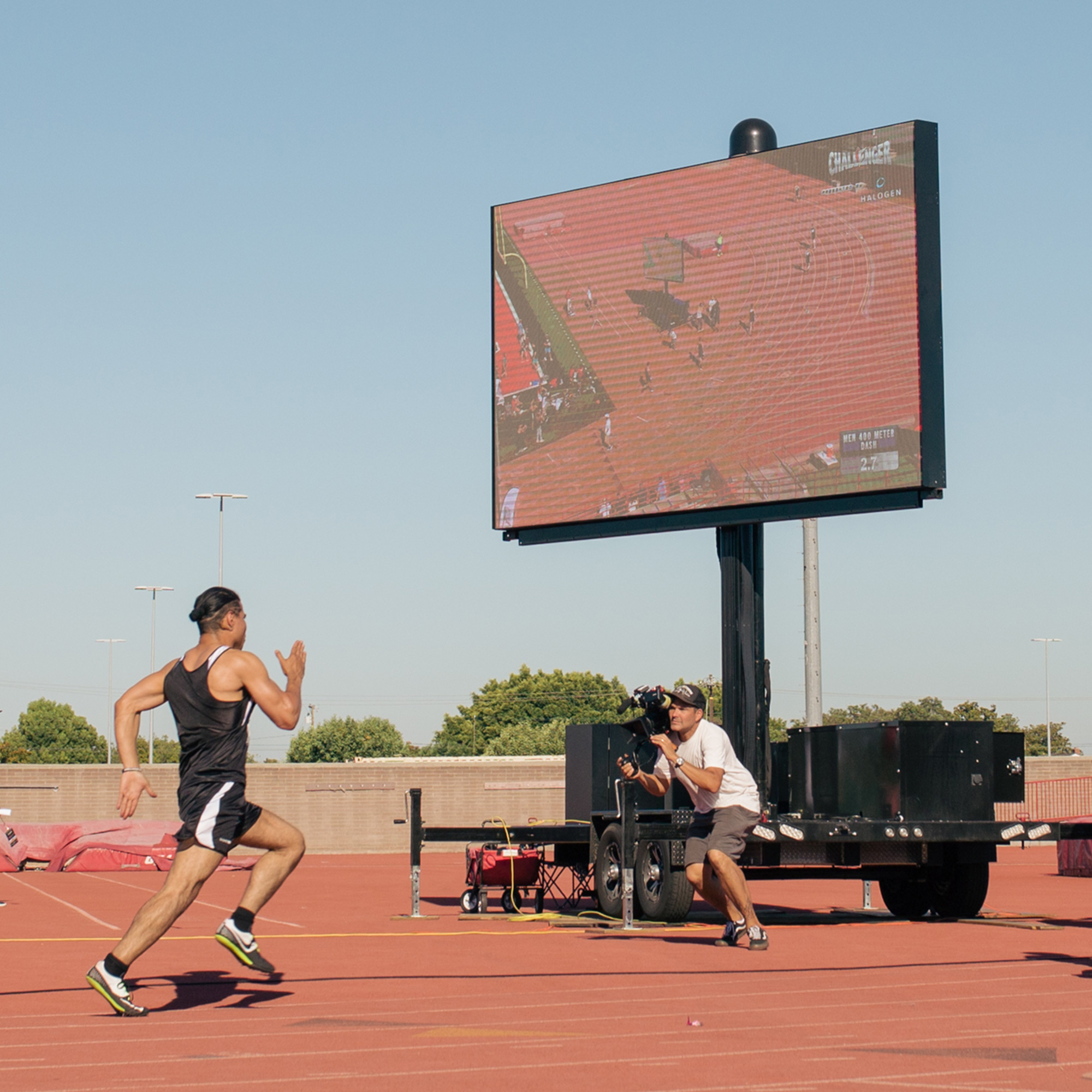 FunFlicks® LED trailer at a track meet