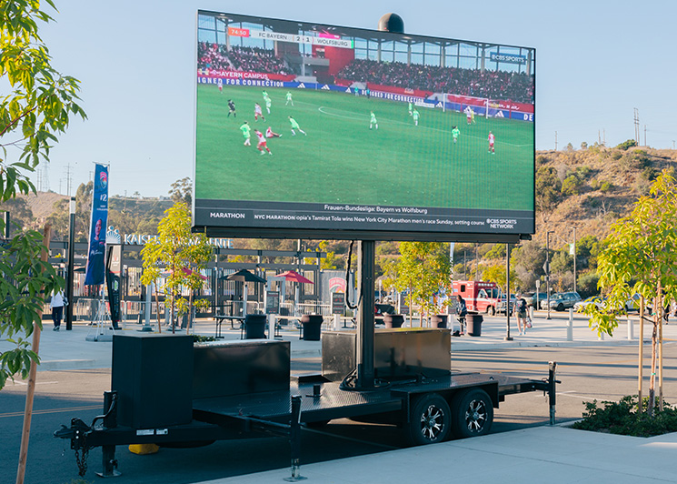 Soccer game on a FunFlicks LED Trailer