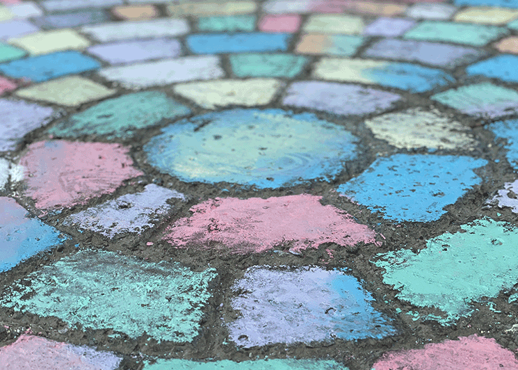 Colorful chalk art